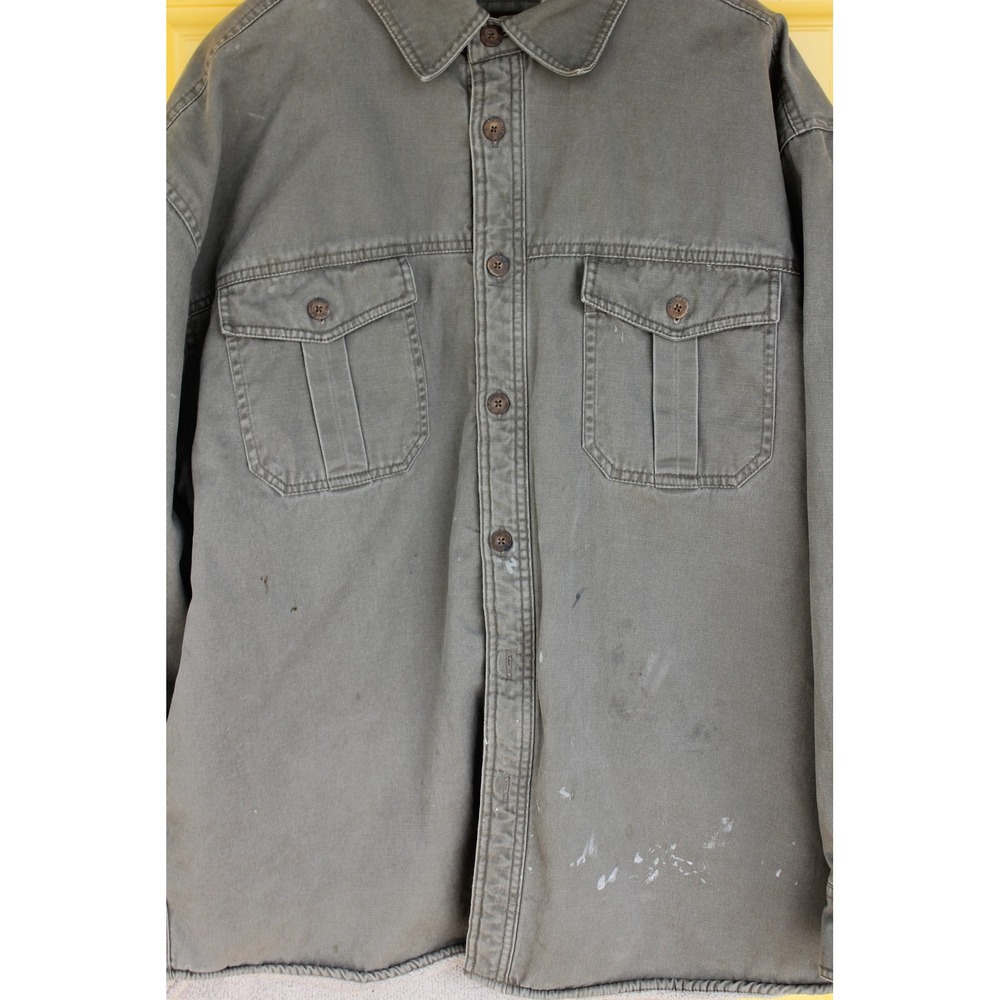 Levi's Sherpa Lined Work Shirt Jacket SZ XL Gray Workwear‎ Utility Chore Coat - Picture 10 of 10